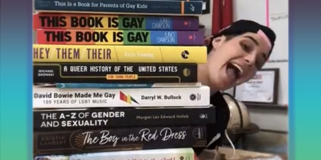 A California teacher named "Flint" boasts of her 'Queer Library' which includes ‘This Book is Gay.’