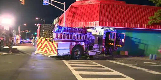 Eight firefighters were injured Saturday evening when two fire engines collided.