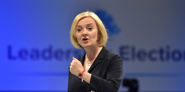 Liz Truss meets supporters at a Conservative Party leadership election hustings in Birmingham, England, on Aug. 23, 2022.