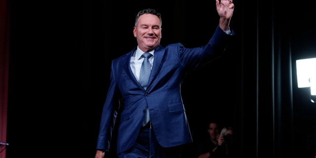 Tim Michels is introduced at a televised Wisconsin Republican gubernatorial debate on July 24, 2022, in Milwaukee. Michels called on Wisconsin Gov. Tony Evers to halt all paroles in the state, even though a governor can't order them to stop.