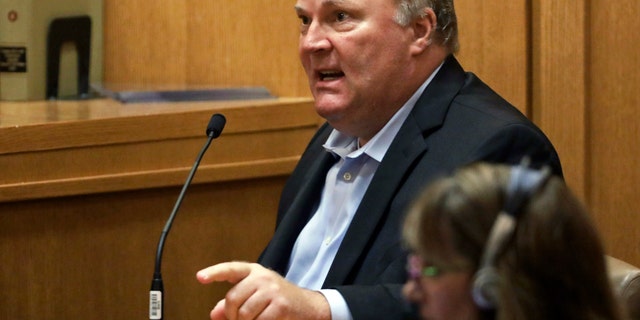 Former Wisconsin Supreme Court Justice Michael Gableman, an investigator hired by Republicans to look into former President Donald Trump's 2020 loss in the battleground state, takes the stand on June 10, 2022.