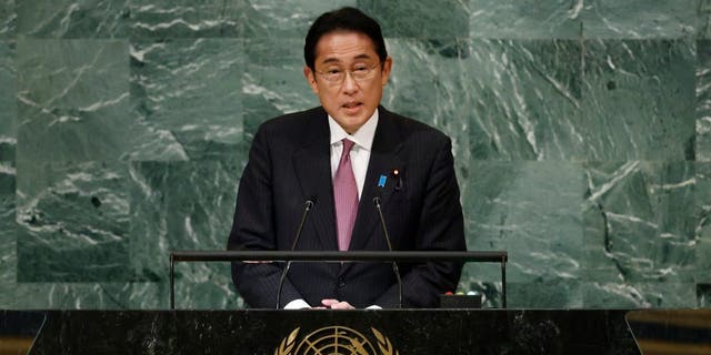 Japan's Prime Minister Fumio Kishida addresses the 77th session of the U.N. General Assembly in New York City, Sept. 20, 2022.