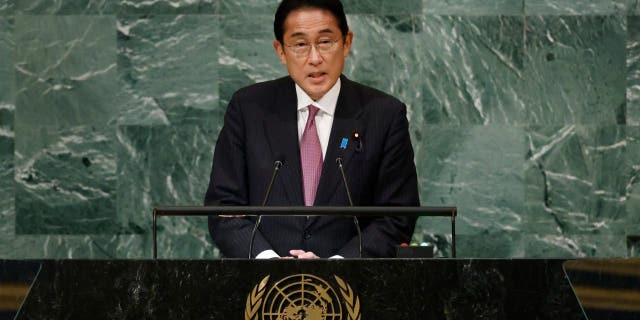 Japan's Prime Minister Fumio Kishida addresses the 77th session of the U.N. General Assembly in New York City, Sept. 20, 2022.