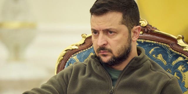 In this photo released by Ukrainian Presidential Press Office, Ukrainian President Volodymyr Zelenskyy leads a meeting of the National Security and Defense Council in Kyiv, Ukraine, Friday, Sept. 30, 2022.