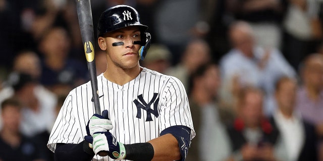 Aaron Judge, #99 of the New York Yankees, bats during the 6th inning of the game against the Pittsburgh Pirates at Yankee Stadium on Sept. 20, 2022 in the Bronx borough of New York City. 