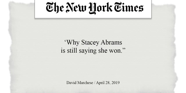 2019 New York Times article on Stacey Abrams.
