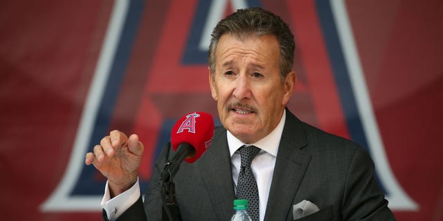 Los Angeles Angels owner Arte Moreno answers questions during a press conference to introduce Anthony Rendon at Angel Stadium of Anaheim Dec. 14, 2019, in Anaheim, Calif.