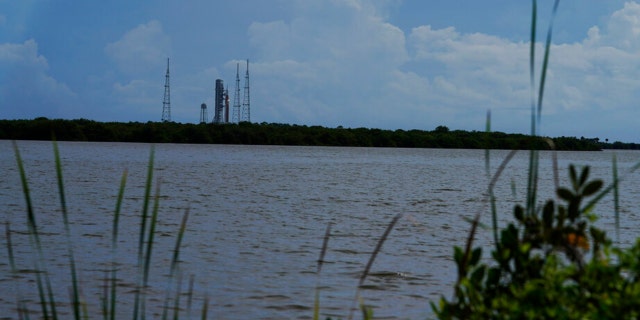 The NASA moon rocket stands on Pad 39B before the Artemis 1 mission to orbit the moon at the Kennedy Space Center, Saturday, Sept. 3, 2022, in Cape Canaveral, Fla.