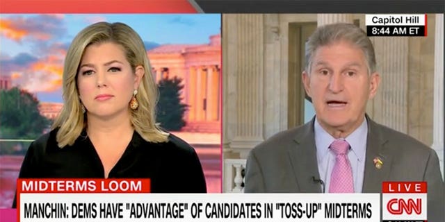 Brianna Keilar asked Sen. Joe Manchin if Democrats were going to win the midterms on Tuesday; he said it was a toss-up.