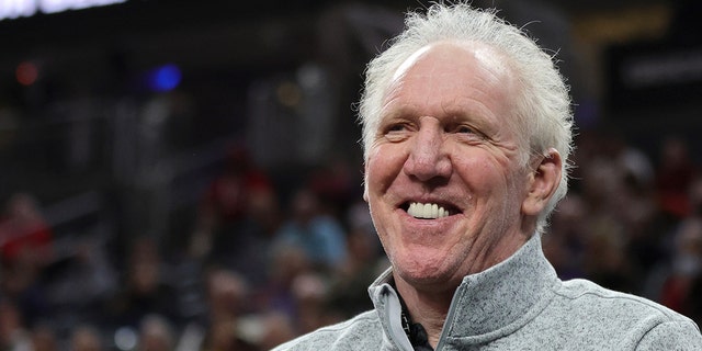 Sportscaster and former NBA player Bill Walton attends a game between the Washington Huskies and the USC Trojans during the Pac-12 Conference basketball tournament quarterfinals at T-Mobile Arena on March 10, 2022, in Las Vegas.