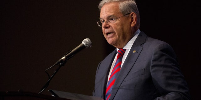 U.S. Senator Bob Menendez (D-NJ) speaks at Seton Hall University in South Orange, New Jersey August 18, 2015.