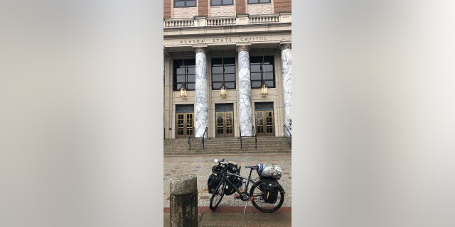 Bob Barnes of New York made it to the Alaska State capitol on July 23, 2022.
