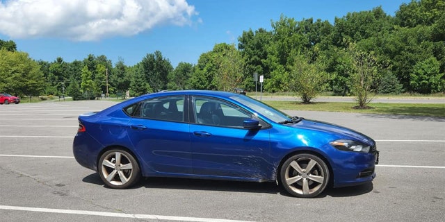 Barnes returned to his job as an Uber drive, which he did before he left on his 16,661-mile bike trip. His car is pictured here.