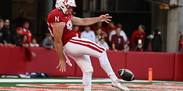 Cornhuskers punter Brian Buschini kicks against the Georgia Southern Eagles at Memorial Stadium on Sept. 10, 2022, in Lincoln, Nebraska.