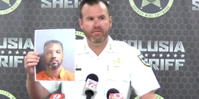 Volusia Sheriff's Office Chief Deputy Brian Henderson at a press conference Monday announcing murder charges against Michael Williams, who is accused of fatally shooting his ex-wife and her son over electricity usage.