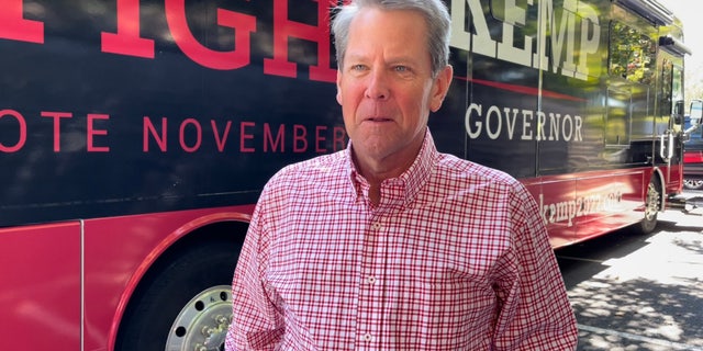 Republican Gov. Brian Kemp of Georgia is interviewed by Fox News Digital, on Sept. 27, 2022 in Alpharetta, Georgia.