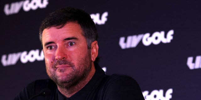 Bubba Watson, of the United States, speaks to the media during a press conference prior to the LIV Golf Invitational - Boston at The Oaks golf course at The International on August 31, 2022 in Bolton, Massachusetts.