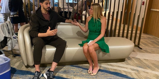 Enes Kanter Freedom speaks with Fox News' Ashley J. DiMella at the International Religious Freedom Summit in June 2022.