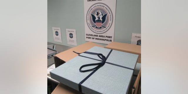 CBP officers discovered ketamine hydrochloride concealed between the press cardboard of gift boxes.