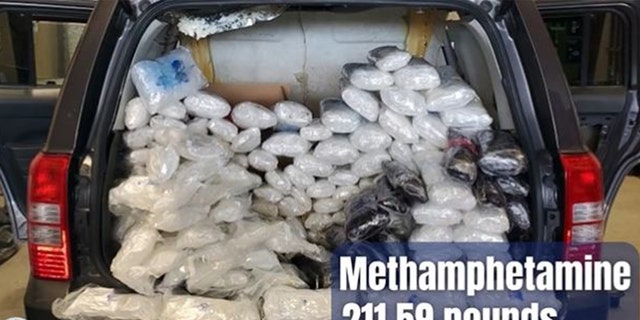 Video released by U.S. Customs and Border Protection acting Director of Field Operations for San Diego Field Office showed methamphetamine seized at the border in San Diego.