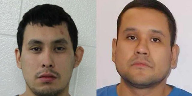 Damien Sanderson (left) was described as 5 feet 7 inches tall and 155 pounds; Myles Sanderson (right) was described as 6 feet 1 inch tall and 200 pounds. Both have black hair and brown eyes.