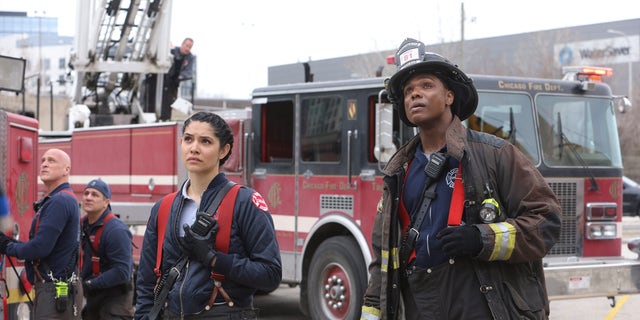 "Chicago Fire" actors were safe following a shooting near the production set on Wednesday (pictured in Season 10).