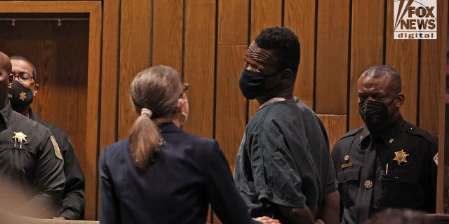 Murder suspect Cleotha Henderson appears in court at Shelby County Criminal Justice Center in Memphis, Tennessee, Wednesday, September 7, 2022. Henderson is charged with the murder of Memphis mother-of-two Eliza Fletcher. He is represented by appointed council, Jennifer Case. He has been ordered held without bond by Judge Louis Montesi.