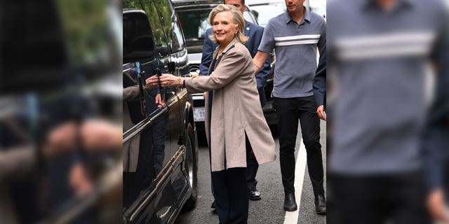 Former secretary of state Hillary Clinton leaving ABC studios after a recent appearance on "The View." 
