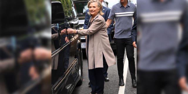 Former secretary of state Hillary Clinton leaving ABC studios after a recent appearance on "The View." 