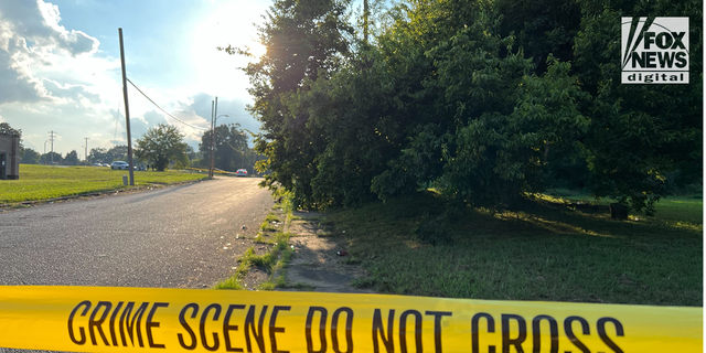 Crime scene tape in the search for Eliza Fletcher