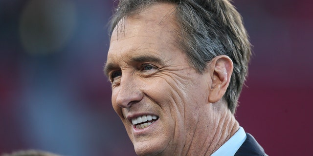 Chris Collinsworth during the NFL game between the Seattle Seahawks and the Los Angeles Rams on December 08, 2019, at the Los Angeles Memorial Coliseum in Los Angeles.
