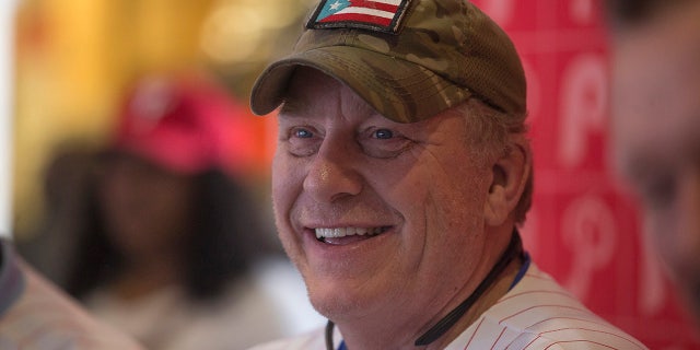 Former Phillies pitcher Curt Schilling before the Milwaukee Brewers game at Citizens Bank Park on June 9, 2018, in Philadelphia.