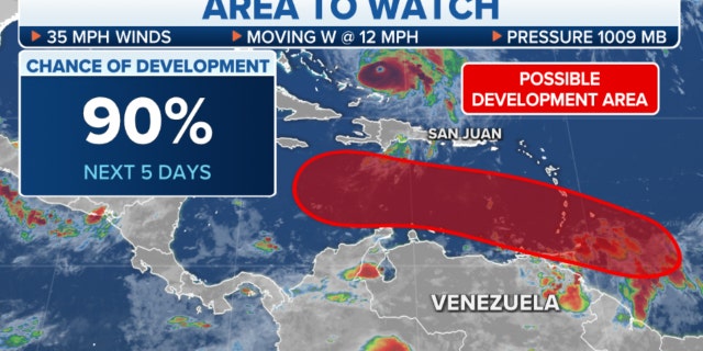 Areas to watch over the next five days