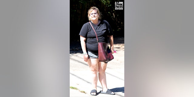 Amanda Bearden is seen outside of her  residence in Atlanta, Georgia on Friday, September 23, 2022. Bearden's mother, Debbie Collier was the victim of a brutal murder, her body found on September 11, 2022. 