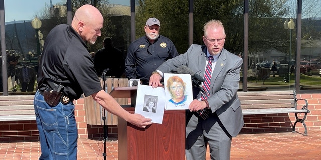 Authorities display an image and rendering of Stacey Lyn Chahorski.