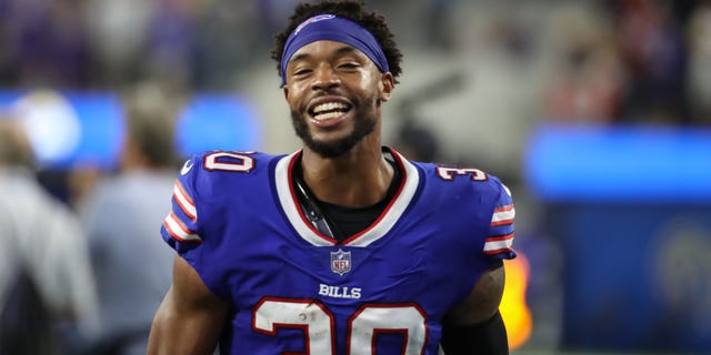 Buffalo Bills cornerback Dane Jackson (30) during the Buffalo Bills game versus the Los Angeles Rams on Sept. 8, 2022, at Sofi Stadium in Inglewood, CA.