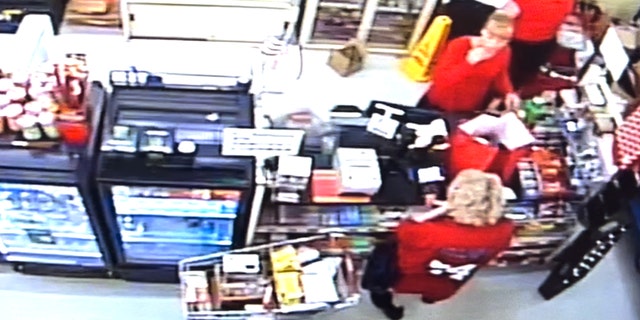 Surveillance video shows Debbie Collier purchase several items at the Family Dollar store in Clayton on Sept. 10, 2022.