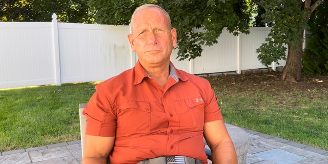 New Hampshire Republican Senate candidate Retired General Don Bolduc gives an interview to Fox News in Stratham, New Hampshire, September 2, 2022. 