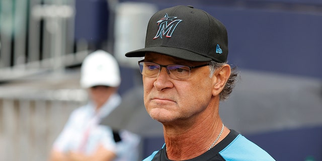 Marlins manager Don Mattingly during a game against the Miami Braves at Truist Park in Atlanta on Sept. 4, 2022.