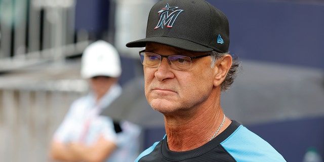 Marlins manager Don Mattingly during Miami's game against the Braves on Sept. 4, 2022, at Truist Park in Atlanta.