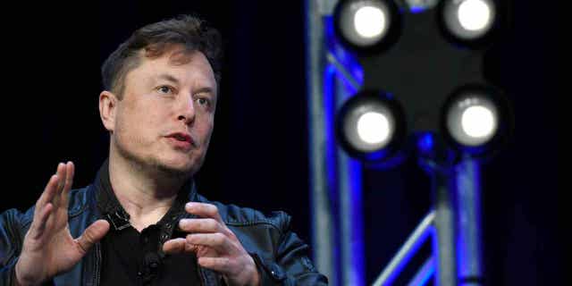 Tesla and SpaceX Chief Executive Officer Elon Musk speaks at the SATELLITE Conference and Exhibition in Washington. A Delaware judge is hearing arguments on Sept. 27, 2022, over the exchange of information by lawyers in Twitter's lawsuit.