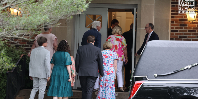 Mourners gather at the Second Presbyterian Church in Memphis, Tennessee, on September 10, 2022, for the funeral service for Eliza Fletcher.