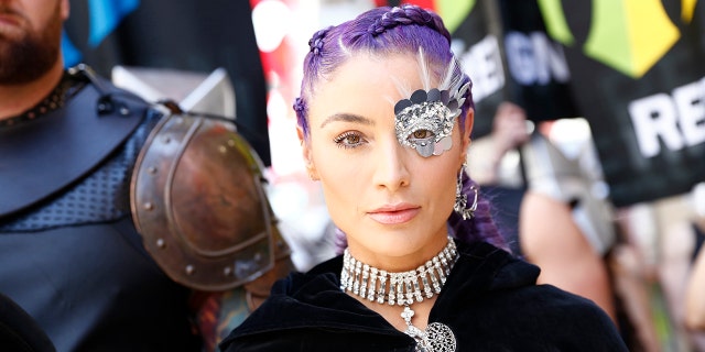 Fitness Expert and former WWE star Natalie Eva Marie in Times Square to celebrate the launch of Monster Energy’s new performance beverage REIGN Total Body Fuel on April 16, 2019, in New York City.