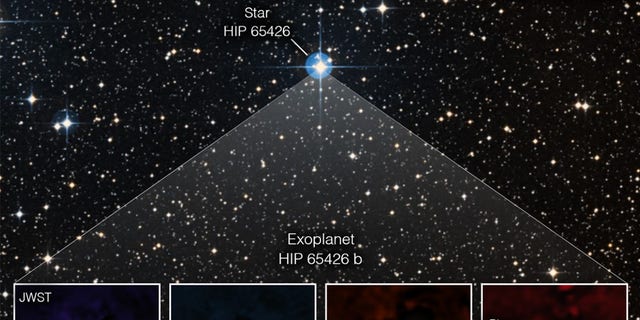صورة لكوكب خارج المجموعة الشمسية 65426 ب أصدرتها وكالة ناسا. 