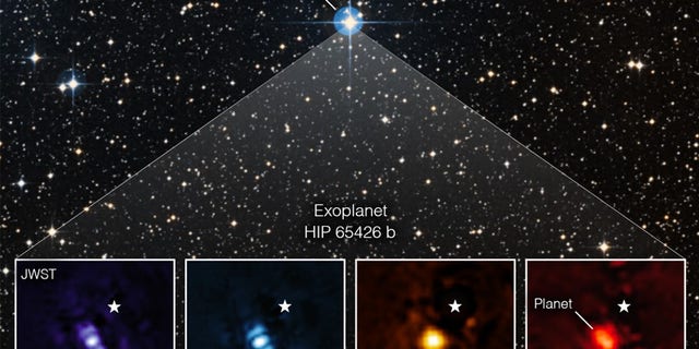 A photo of exoplanet 65426 b released by NASA.