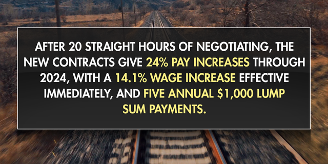 After 20 straight hours of negotiating, the new contracts give 24% pay increases through 2024, with a 14.1% wage increase effective immediately, and five annual $1,000 lump sum payments.