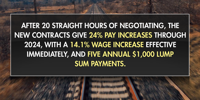 After 20 straight hours of negotiating, the new contracts give 24% pay increases through 2024, with a 14.1% wage increase effective immediately, and five annual $1,000 lump sum payments.