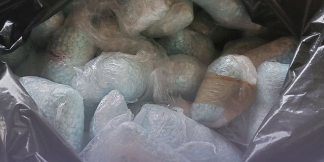 A bag containing approximately 1 17,500 fentanyl pills. 