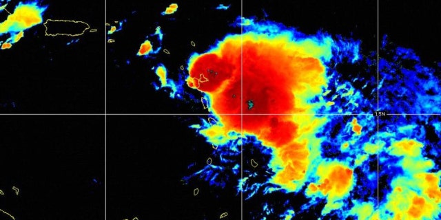 A satellite image of Tropical Storm Fiona.