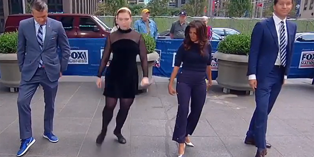 Stephanie Parker, dancer with the New York Studio of Irish Step Dance, showed the "Fox and Friends Weekend" cohosts a few Irish dance steps.
